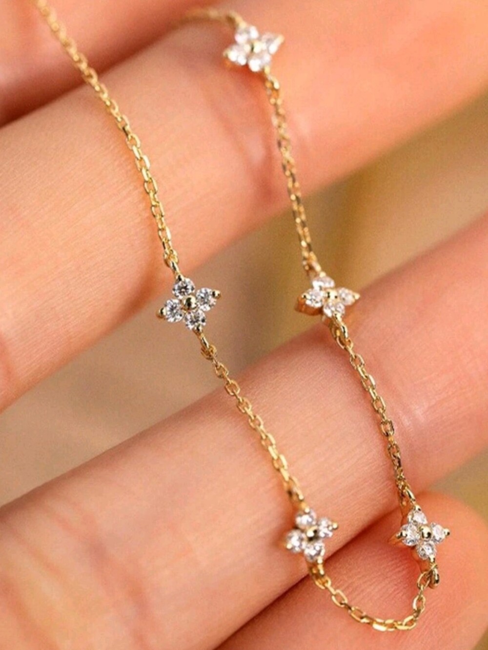Anthropologie Dainty Lucky Four Clover Necklace - Picture 2 of 4